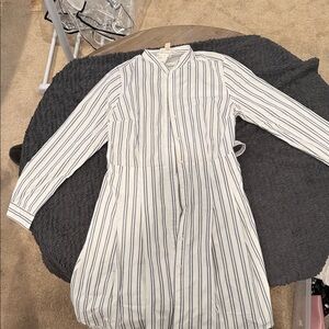 Striped Long Sleeve Shirt Dress